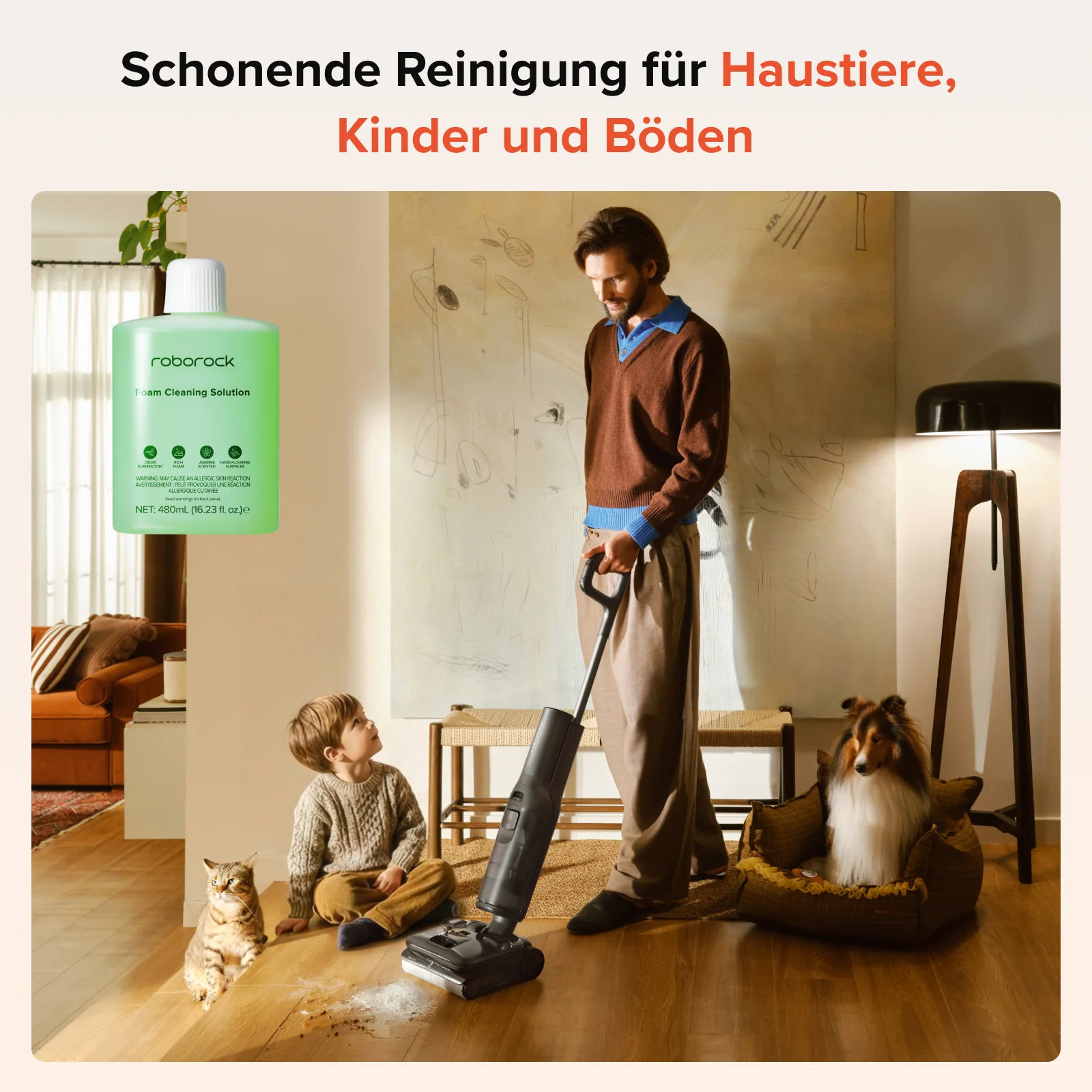 480ml Boden-Schaum-Reinigungslösung – Kompatibel mit dem Roborock F25 ACE Pro Nass-Trocken-Staubsauger, Formel mit geringem Rückstand - Image 6