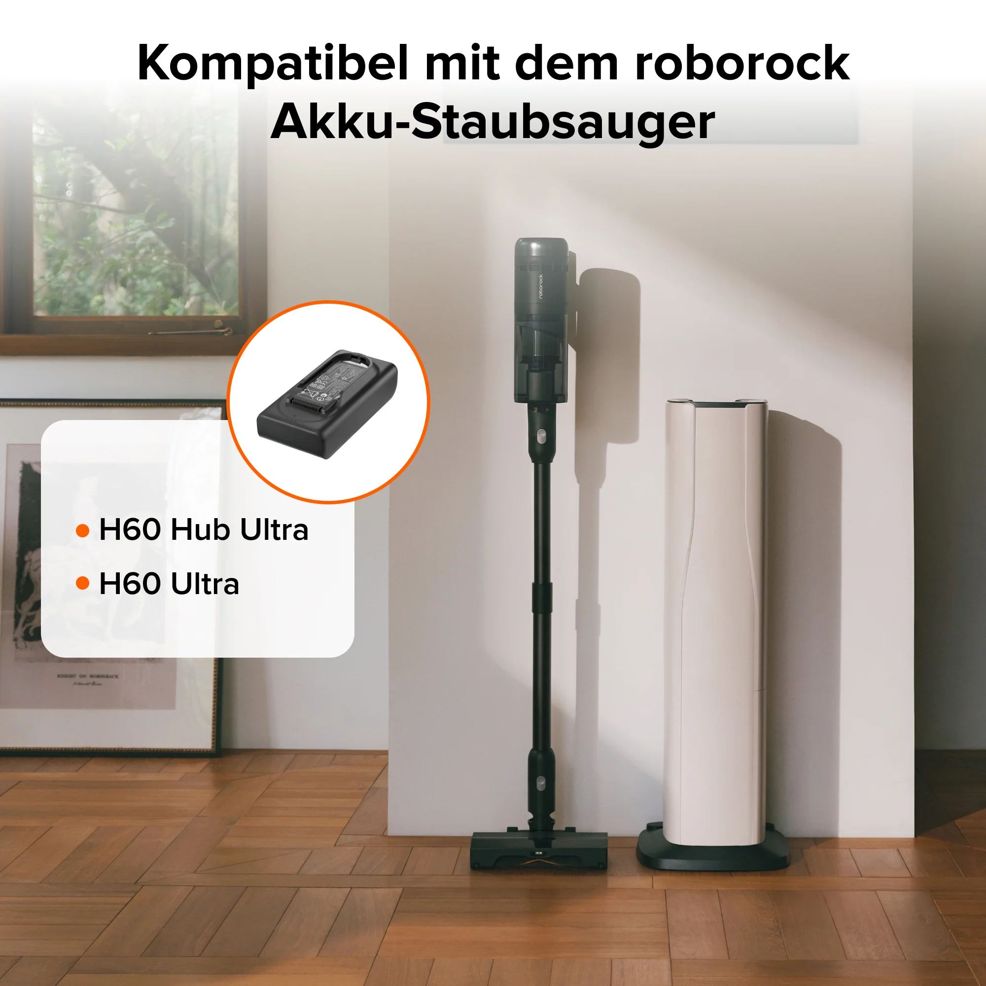 Roborock 8-Zellen 2964mAh Lithium-Ionen-Akku für H60 Hub Ultra/H60 Ultra – Hohe Kapazität für Längere Laufzeit, Kompatibel mit kabellosen Handstaubsaugern - Image 2