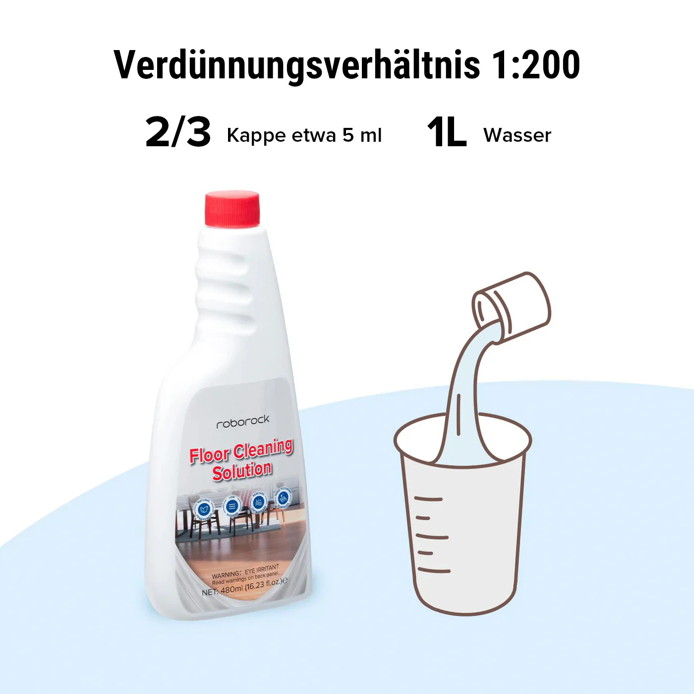 Roborock-Bodenreinigungslösung für Roboterstaubsauger und Nass-Trocken-Staubsauger, 480ml - Image 5