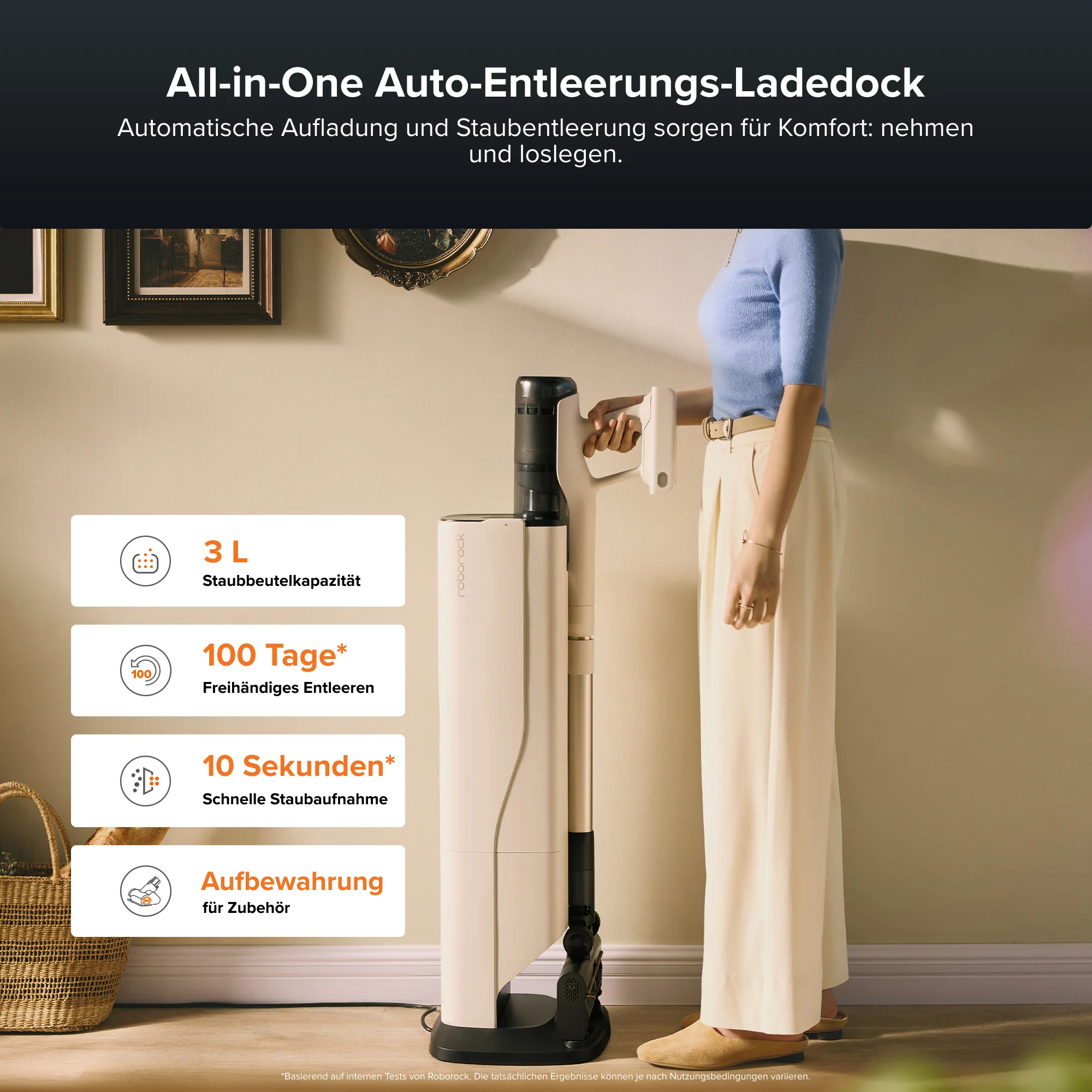 Roborock H60 Hub Pro Akku-Staubsauger mit Absaugstation - Image 5