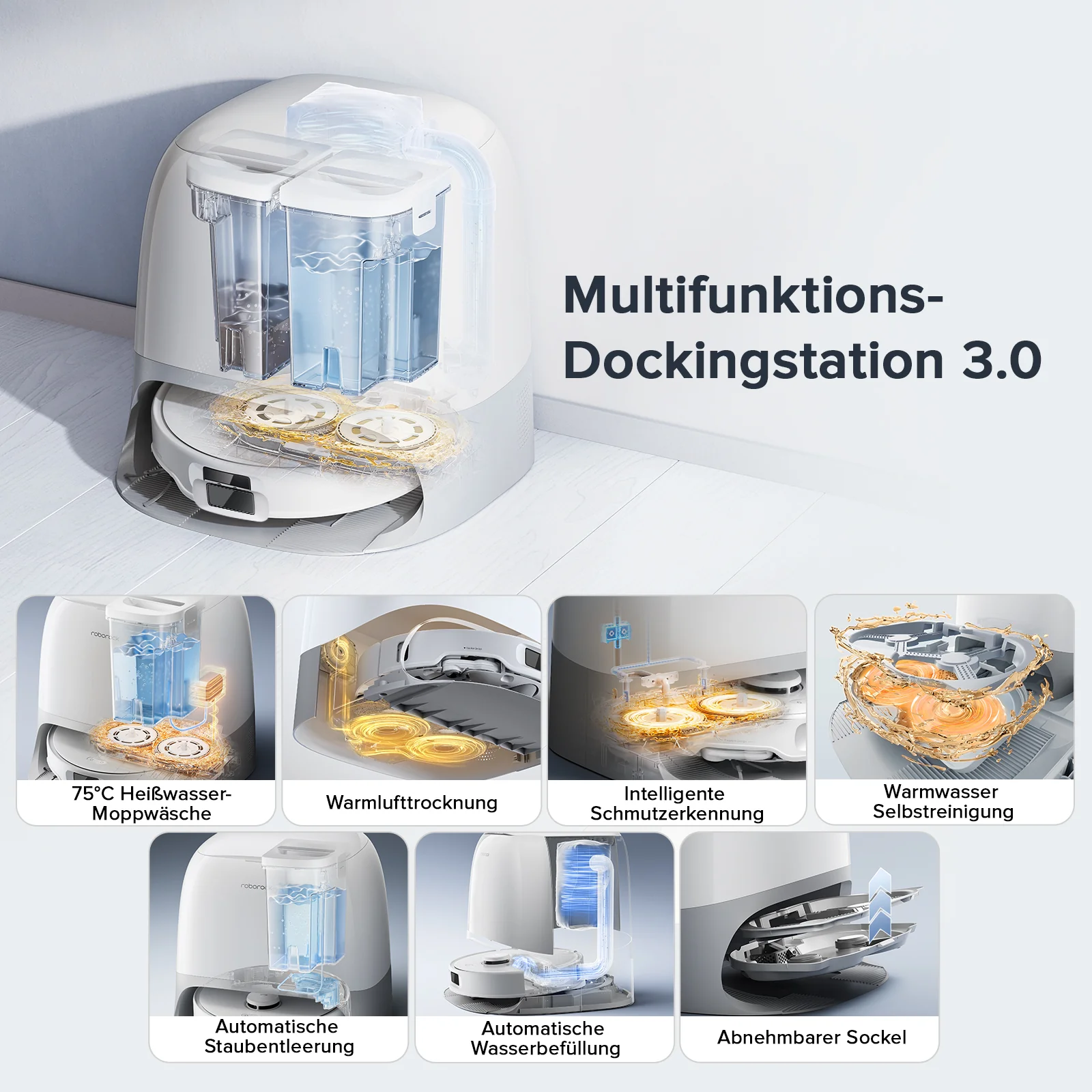 Roborock Qrevo Curv S5X Set Saugroboter mit Multifunktions-Dockingstation 3.0 (mit zusätzlicher Hauptbürste*1St. & Staubbeutel*3St.) - Image 8