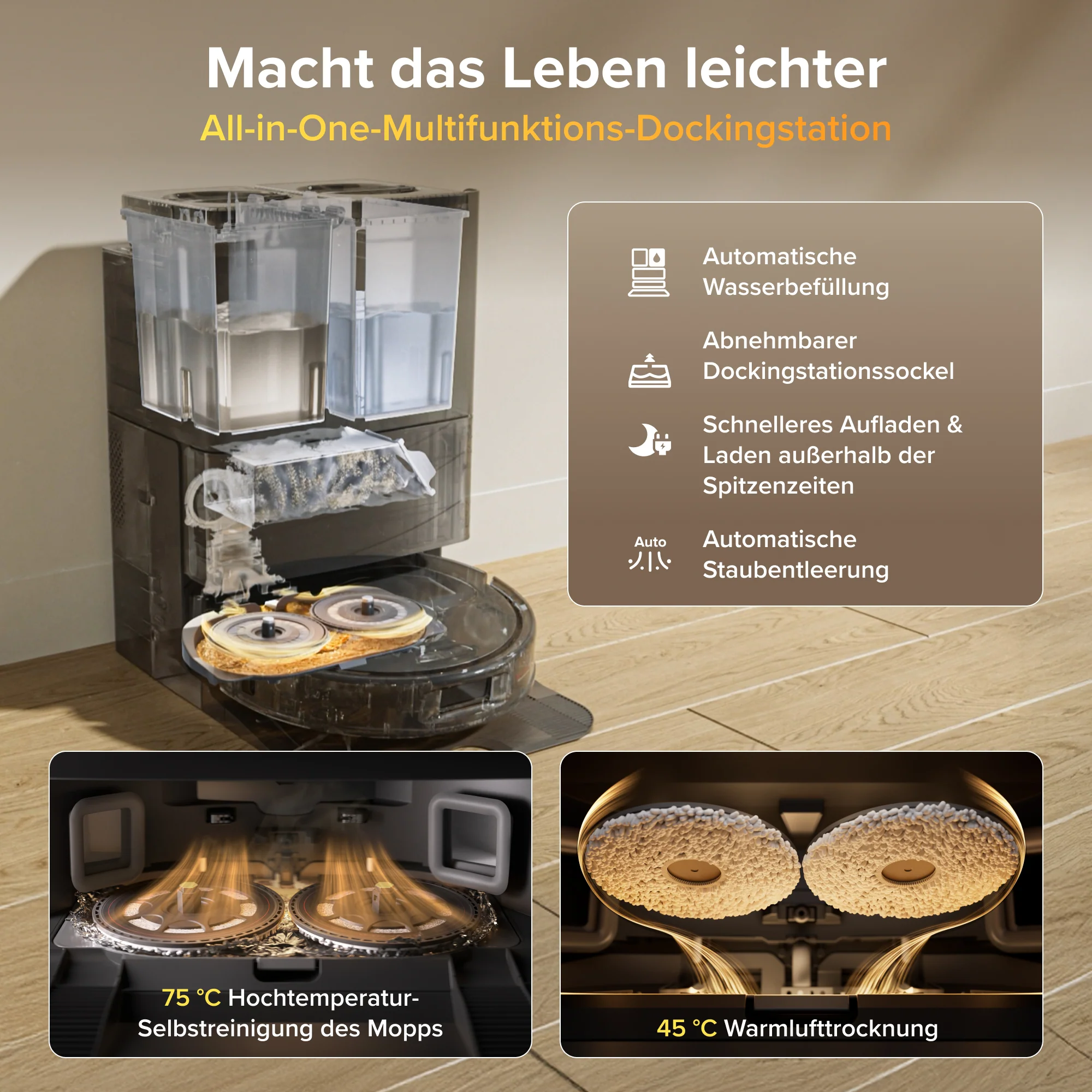 Roborock Qrevo S Pro Saug- und Wischroboter – Saugkraft von 18.500 Pa und Multifunktions-Dockingstation - Image 11