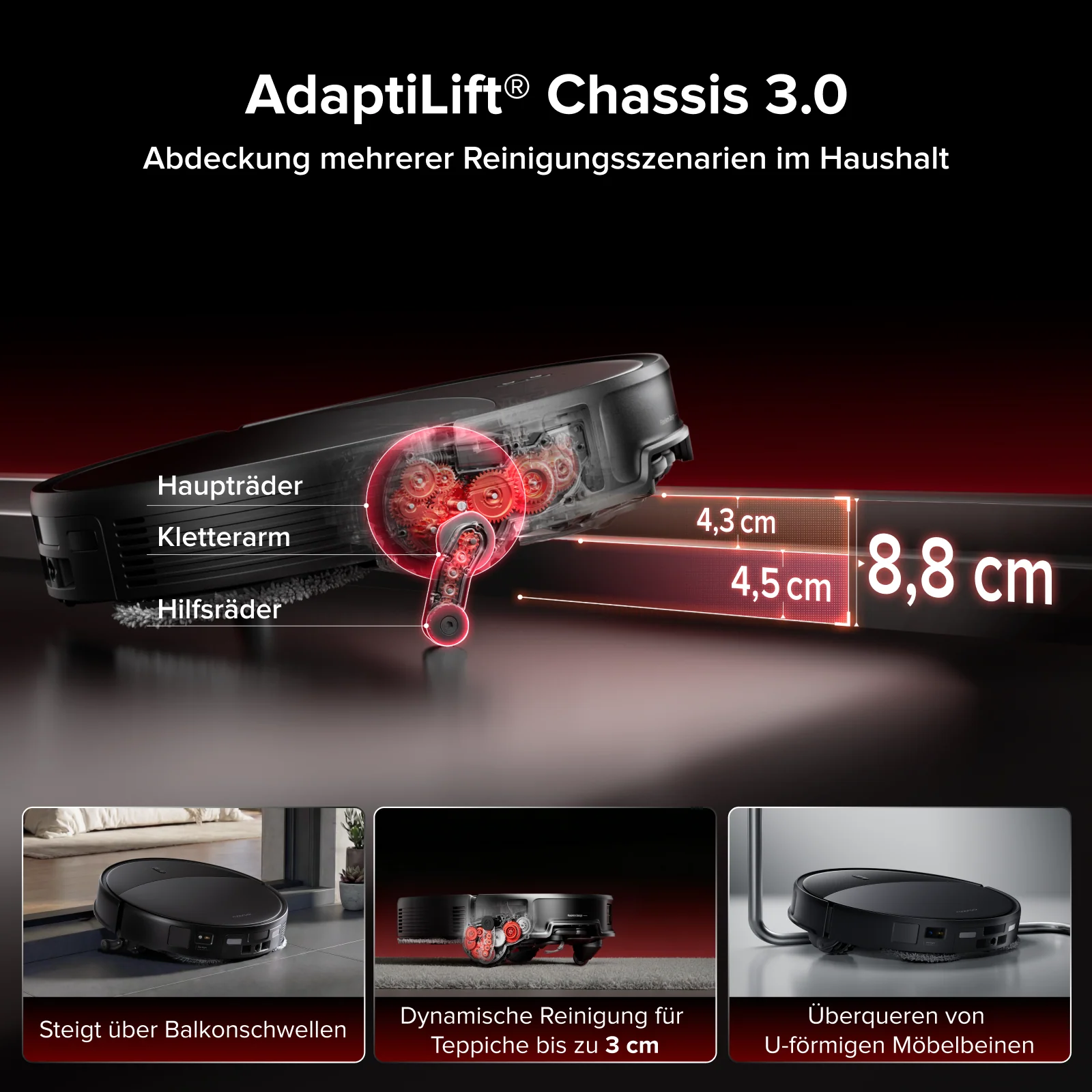 Roborock Saros 20 – AdaptiLift™ Chassis 3.0 für die reibungslose Überwindung von Schwellen, mit einer Saugkraft von 36.000 Pa - Image 2