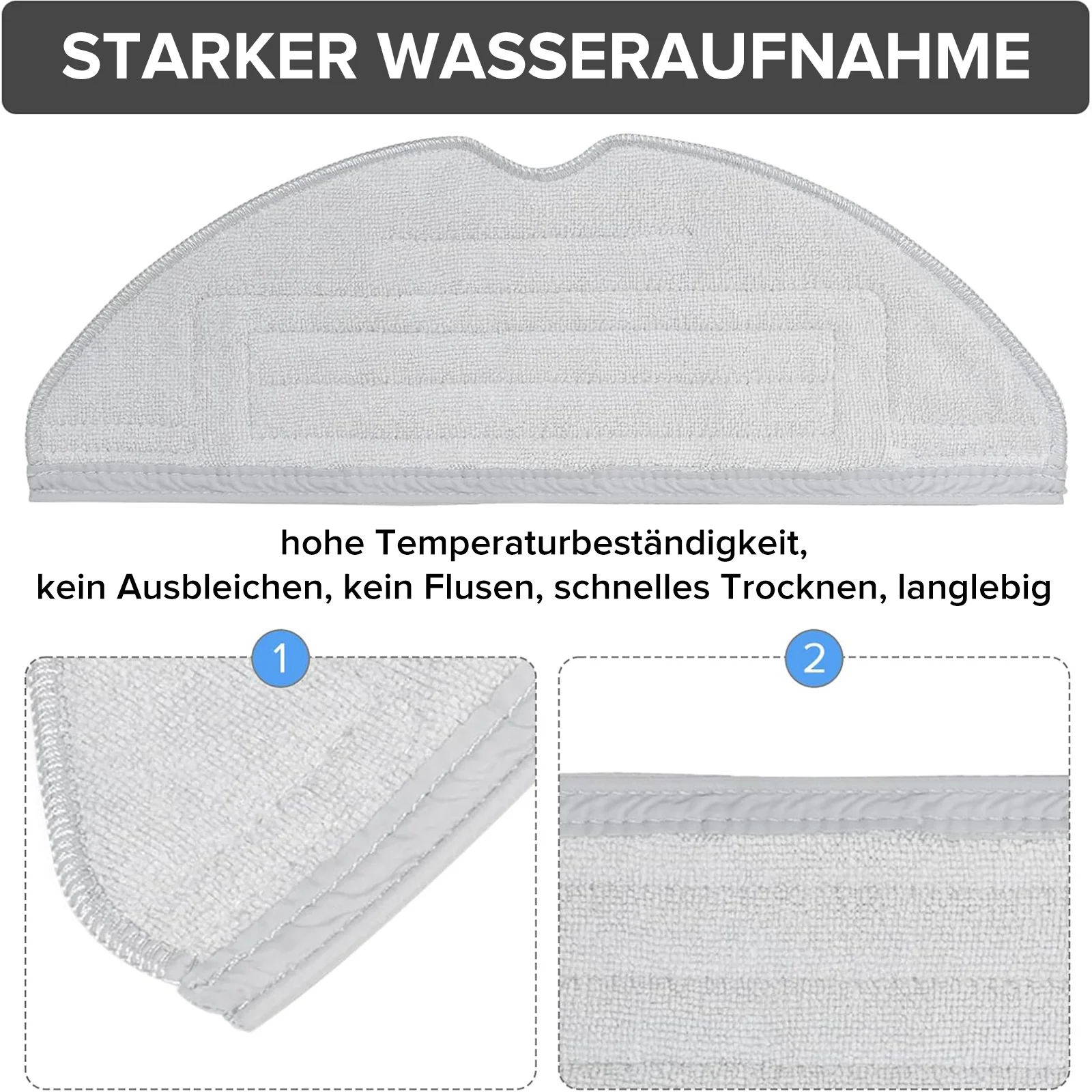 Roborock Zubehör Set mit Wischtücher, HEPA Filter und schwarz Seitenbürste - Image 6