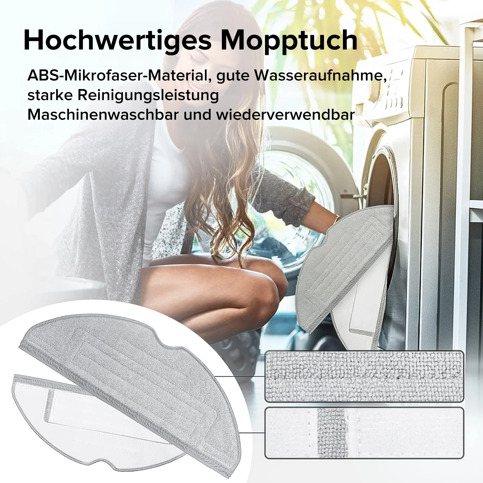 Roborock Zubehör Set mit Wischtücher, HEPA Filter und schwarz Seitenbürste - Image 7